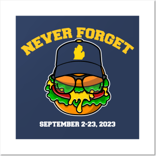 Michigan Cheeseburger Never Forget 2023 // Funny Football Cheeseburger Posters and Art